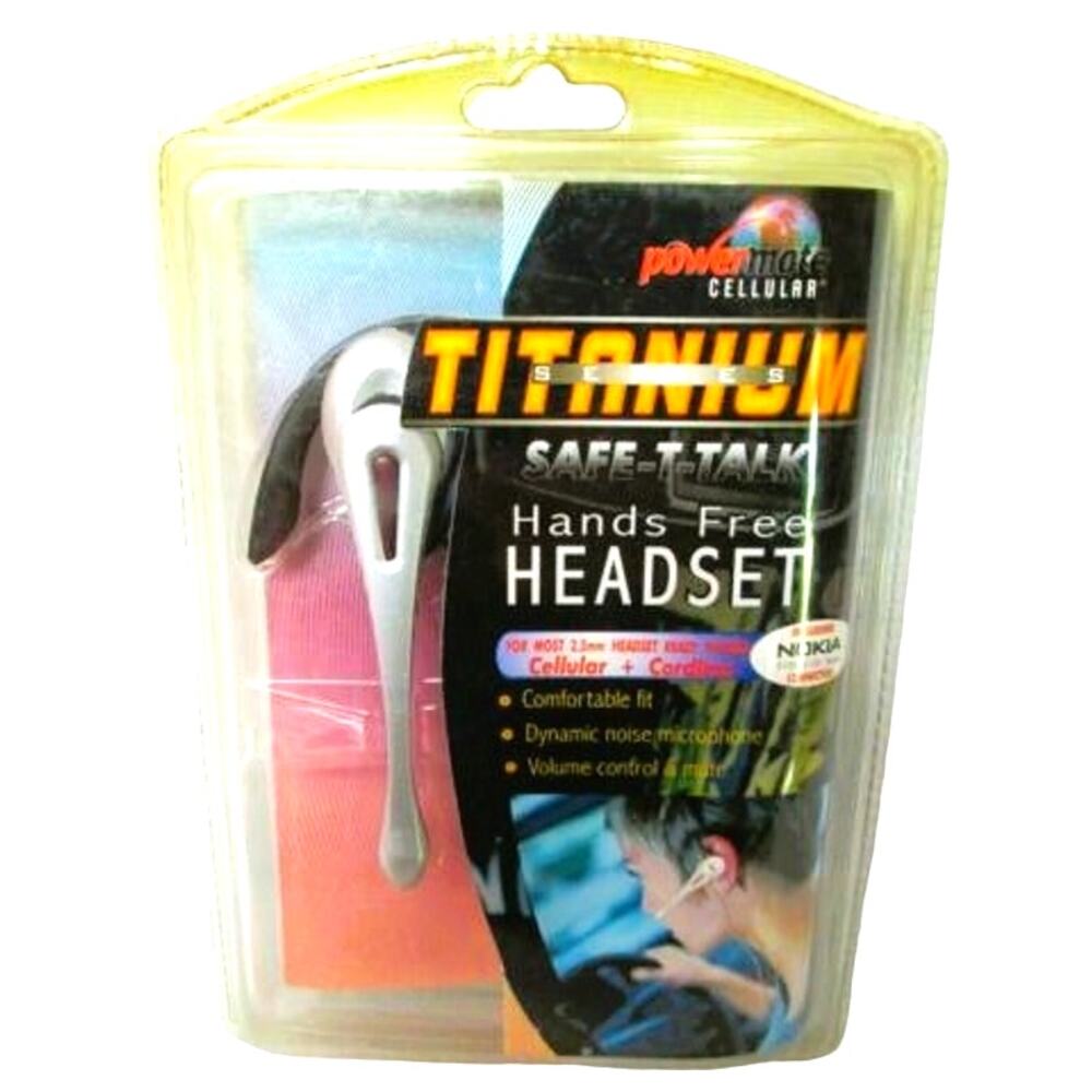 Powermate Hands-Free Headset 2.5mm Cell Phone Earbud Titanium Series New Sealed